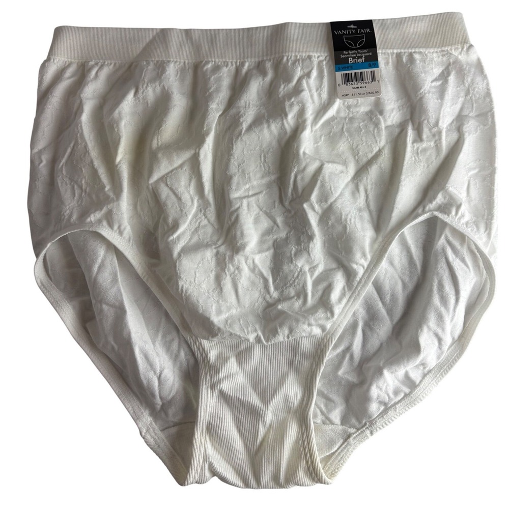 Vanity Fair Perfectly Yours Seamfree Jacquard Brief Panties Underwear Size 8/9‎